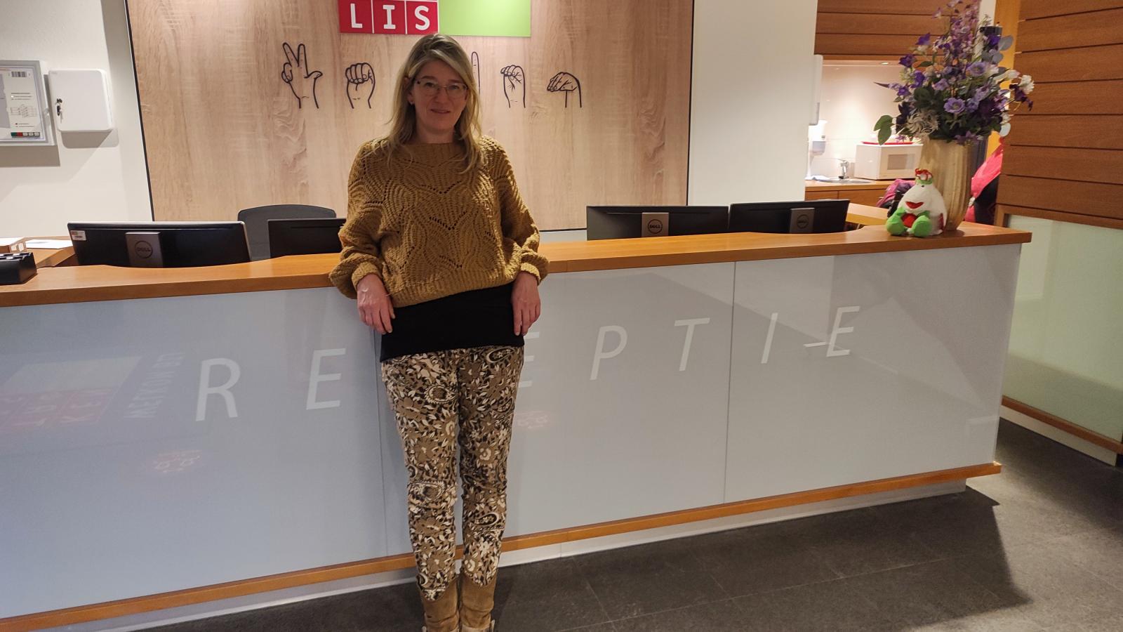 Nathalie voor de receptie