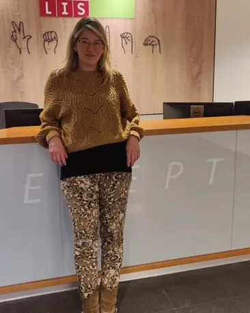 Nathalie voor de receptie Nathalie voor de receptie